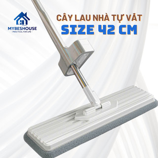 Bán lẻ cây lau nhà tự vắt thông minh bàn lau 42 cm gọn nhẹ dễ dùng chổi lau nhà cỡ lớn kèm miếng lau