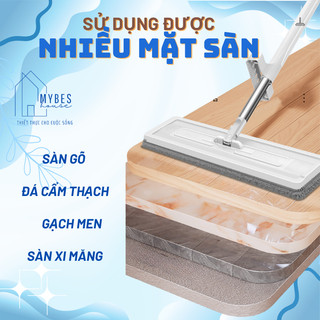 Bán lẻ cây lau nhà tự vắt thông minh bàn lau 42 cm gọn nhẹ dễ dùng chổi lau nhà cỡ lớn kèm miếng lau