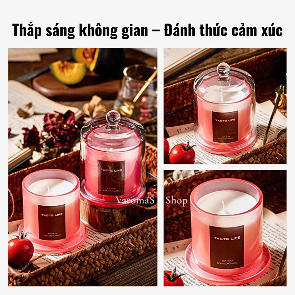 Nến Thơm Cao Cấp VAROMAS Mùi Hương Tự Nhiên Giúp Thư Giãn, Khử Mùi, Trang Trí Decor NEN05