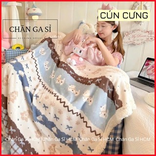 💤Mền Lông Cừu 2 Mặt Thiết Kế Riêng Cho Bé Siêu Ấm, Mềm Mịn 1mx1m5 Nhỏ Gọn, Tiện Lợi _ Chăn Ga Sỉ HCM