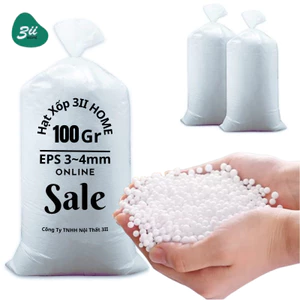 Hạt xốp ghế lười 3II HOME Hạt xốp gói quà Hạt xốp câu lăng xê 100Gr EPS 3mm4mm trắng khử mùi an toàn
