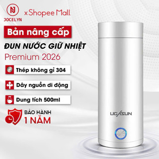 Bình Đun Nước Siêu Tốc Mini Cầm Tay JOCELYN, Bình Nước Giữ Nhiệt Nhỏ Gọn, Inox 304, Dung Tích 400ml.