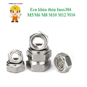 10 cái M5-M16 đai ốc chống tháo,tán ecu khóa sắt ecu khóa thép Inox304
