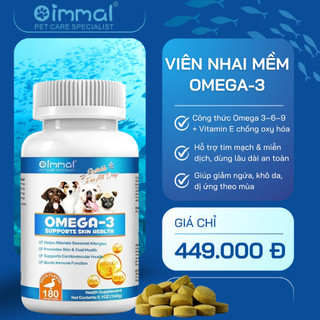 Oimmal Omega-3 EPA DHA + Vitamin E Cho Chó - DẠNG THỨC ĂN | Da Khỏe – Lông Bóng – Giảm Ngứa