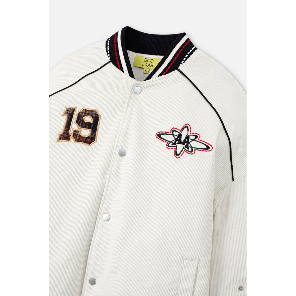 Áo Khoác BOO Varsity Nhung Tăm BOOLAAB Thêu Đáp Chất Lệu Cao Cấp, Dày Dặn Ấm Áp