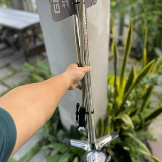 Bơm Sàn Đa Năng All In One Cho Xe Đạp GIYO GF-15SS Thân Nhôm 6063, Nút Xả Nhanh, Max 300 PSI/20bar, Bơm Được Phuột