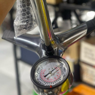 Bơm Sàn Đa Năng All In One Cho Xe Đạp GIYO GF-15SS Thân Nhôm 6063, Nút Xả Nhanh, Max 300 PSI/20bar, Bơm Được Phuột
