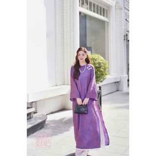 Áo dài 2026 UYỂN ÂN chất tơ tencel vân thuỷ mặc xà cừ ống tay dài - 10 màu - Serene (Khách chọn quần lụa mua kèm)