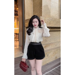 Quần Short Nhung Nữ Hồng Ngọc Có Bigsize Cạp Cao Tôn Dáng Form Rộng 2 Lớp Dày Dặn Thời Trang Nữ 707QN