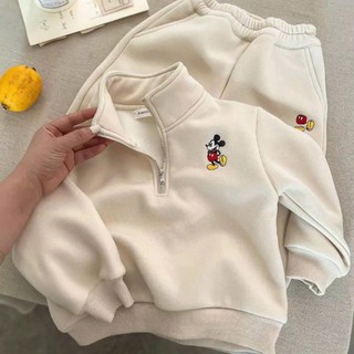 BỘ NỈ BÔNG MIKI KHOÁ CỔ KHÔNG TÚI QUẦN