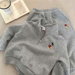 BỘ NỈ BÔNG MIKI KHOÁ CỔ KHÔNG TÚI QUẦN