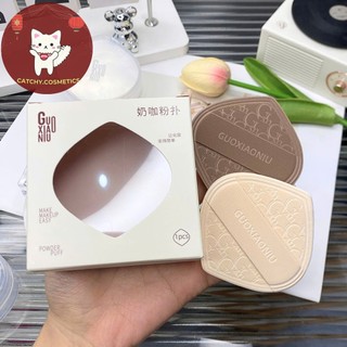 [GUOXIAONIU] Bông Mút Tán Nền Guoxiaoniu 2 Đầu Nhọn Vỏ Trắng Kèm Hộp Tiện Lợi