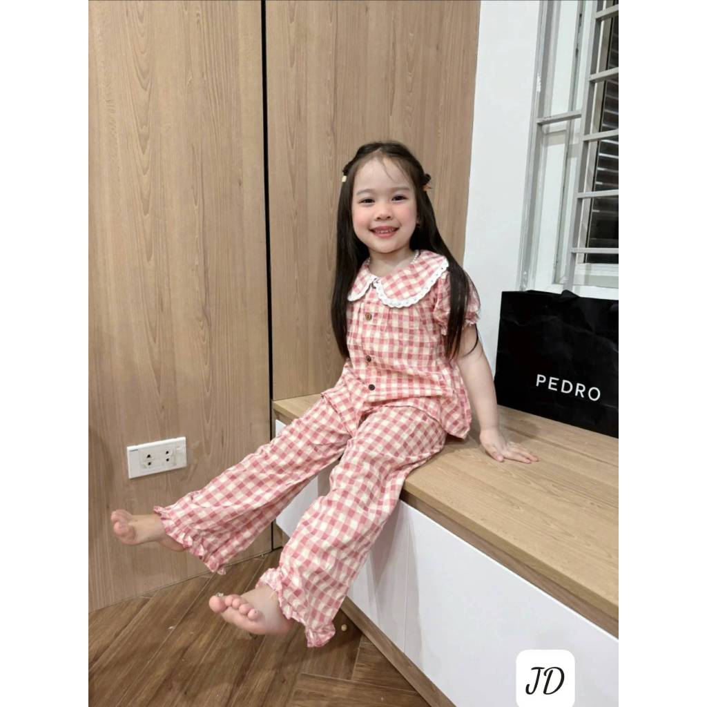 Bộ Kẻ Caro quần dài thu đông chất thô mền mại ( MS - A15 )