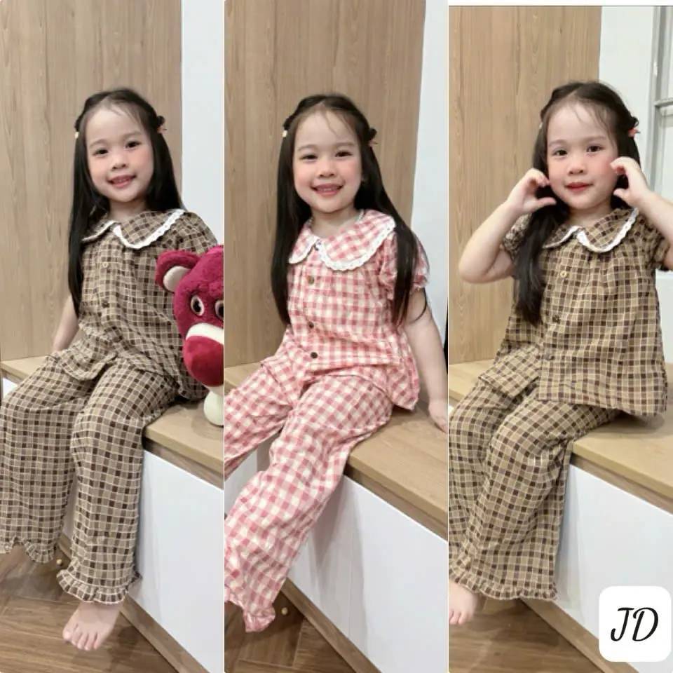 Bộ Kẻ Caro quần dài thu đông chất thô mền mại ( MS - A15 )