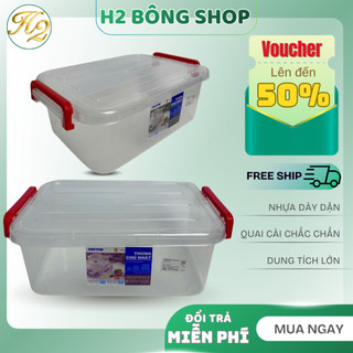 Hộp nhựa đựng đồ đa năng Duy Tân, thùng nhựa nắp quai cài trong suốt 10L, 15L