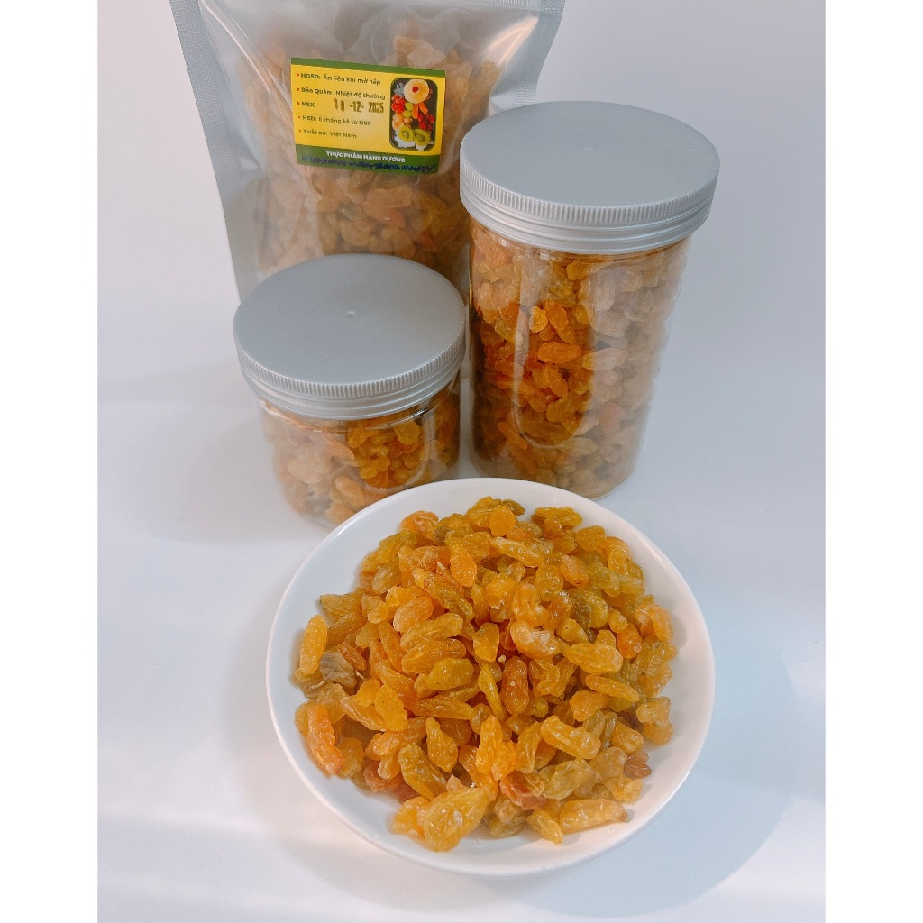 Hộp 500g Nho Vàng Khô Không Đường/250g