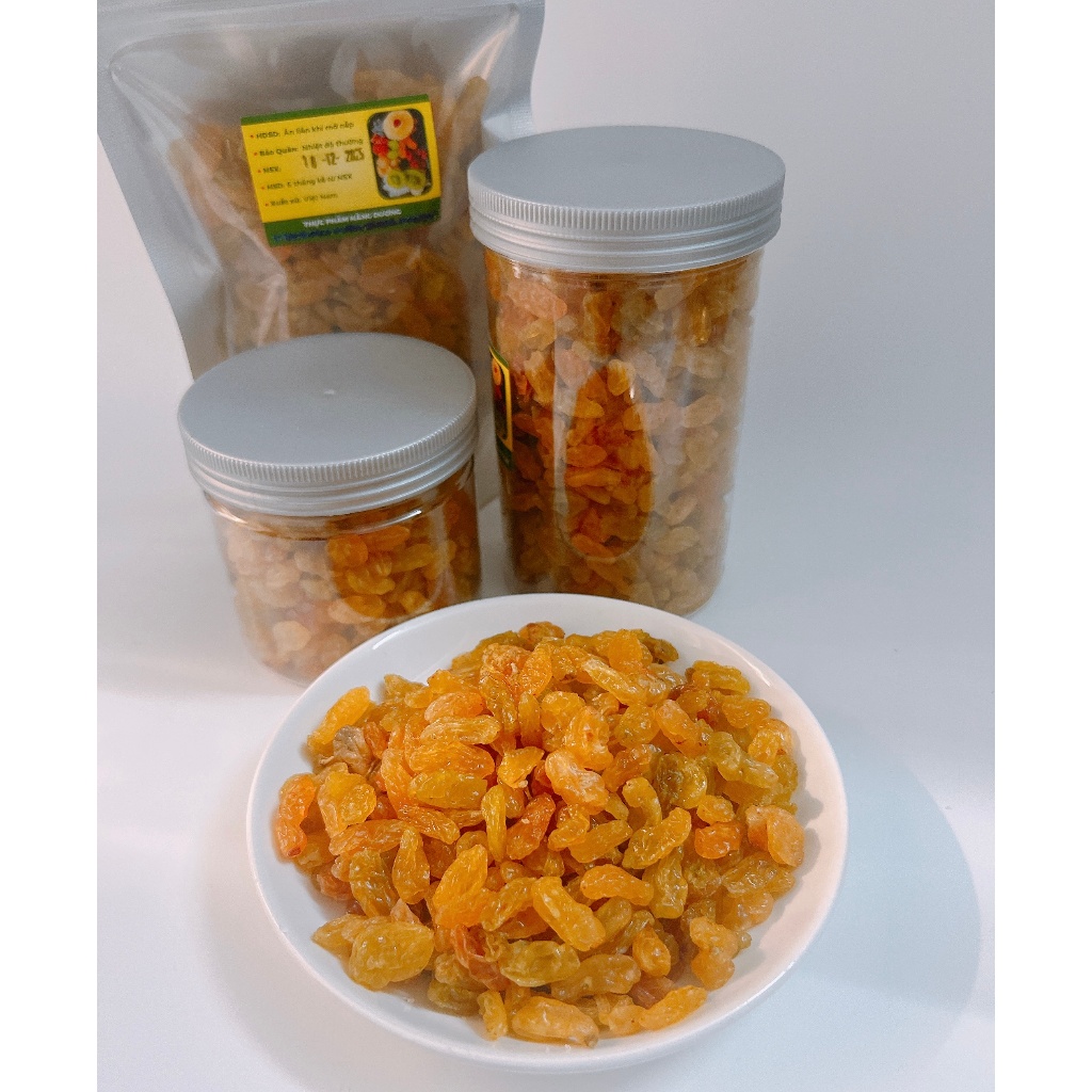 Hộp 500g Nho Vàng Khô Không Đường/250g