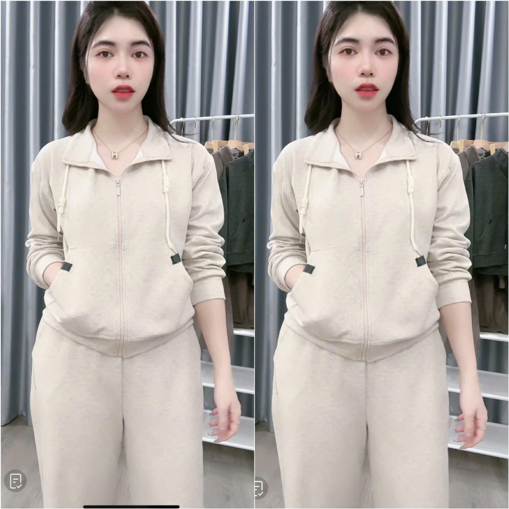 2026. [KHOÁ HOODIE]. Sét LEN LÔNG THỎ áo dài tay+ quần suông. Đủ size SMLXL 40kg- 70kg