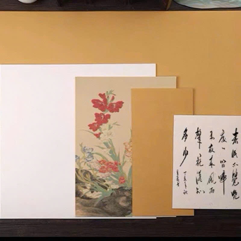 Bộ compo giấy xuyến bút lông và màu vẽ tranh thuỷ mặc