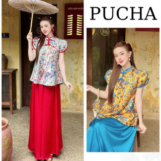 🔥🧧SÉT ÁO TẾT NHÃ VÂN PHỐI QUẦN LỤA SUÔNG (sét mặc Tết, Trung Thu, diện đi Lễ chùa, pháp phục cao cấp, TKCC)