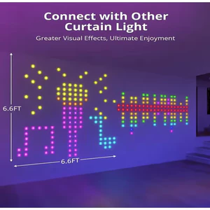 Dây đèn Led rèm Hình Chạy Chữ Ảnh Động Cảm Biến Âm Thanh App Điều Khiển 400 Led ARGB Trang Trí Sân Khấu