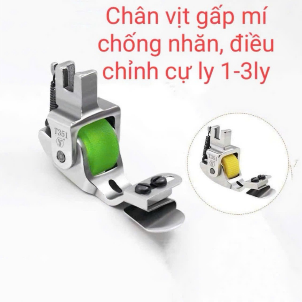 Chân vịt bẻ lai gấp mí chống nhăn điều chỉnh máy may công nghiệp chân vịt bánh xe chống nhăn bẻ lai gấp mí