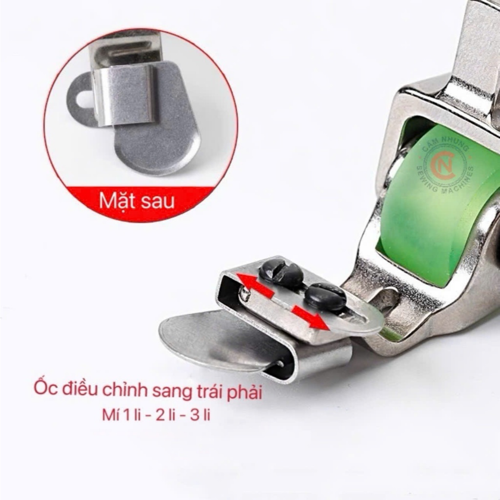 Chân vịt bẻ lai gấp mí chống nhăn điều chỉnh máy may công nghiệp chân vịt bánh xe chống nhăn bẻ lai gấp mí