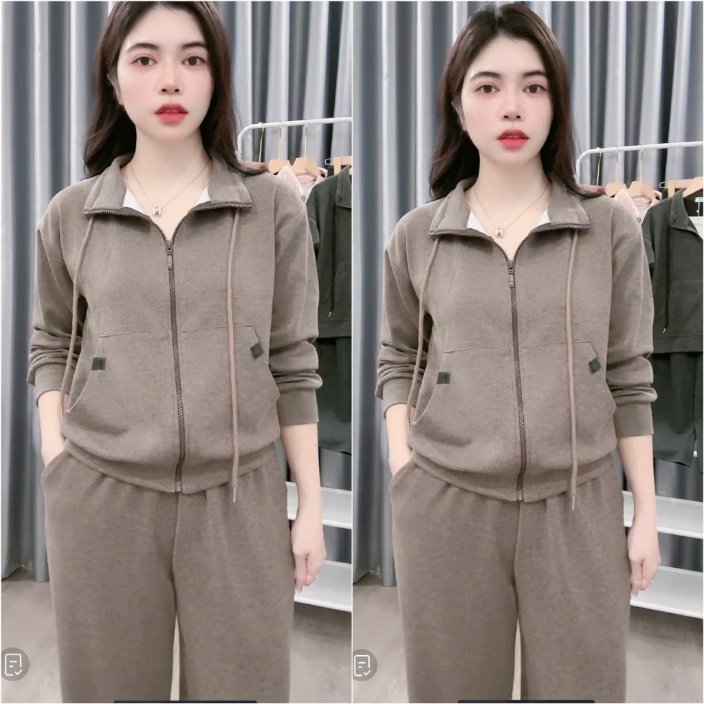 2026. [KHOÁ HOODIE]. Sét LEN LÔNG THỎ áo dài tay+ quần suông. Đủ size SMLXL 40kg- 70kg