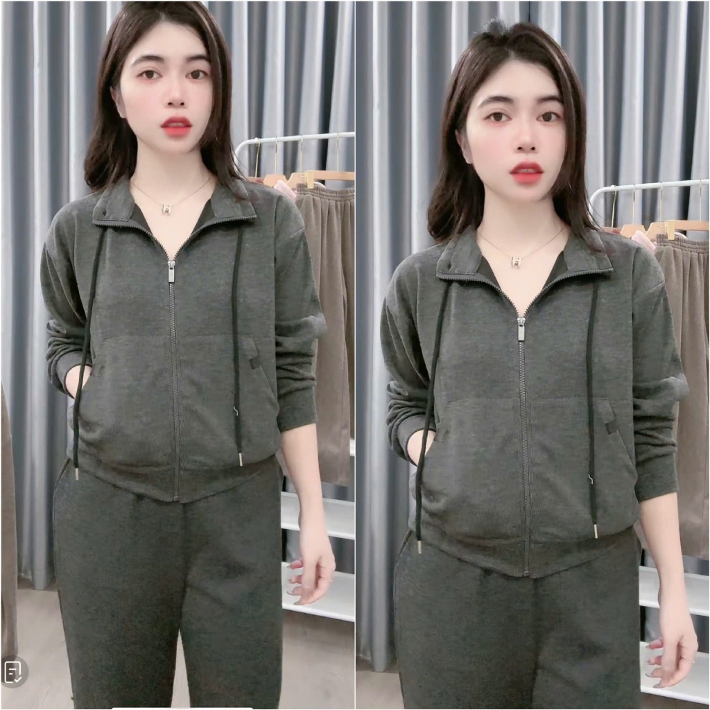 2026. [KHOÁ HOODIE]. Sét LEN LÔNG THỎ áo dài tay+ quần suông. Đủ size SMLXL 40kg- 70kg