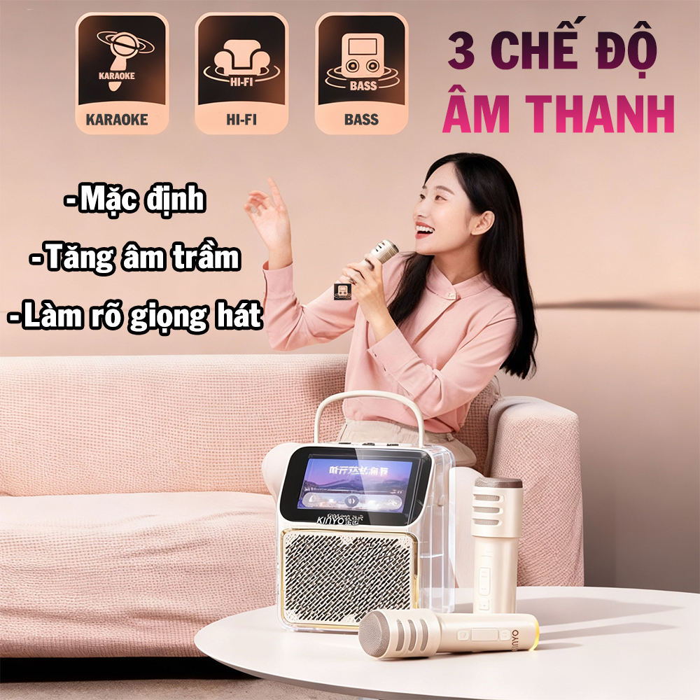 Loa bluetooth Kinyo K800 màn hình LED, âm cao treble trong suốt ,tích hợp màn hình - Hàng chính hãng