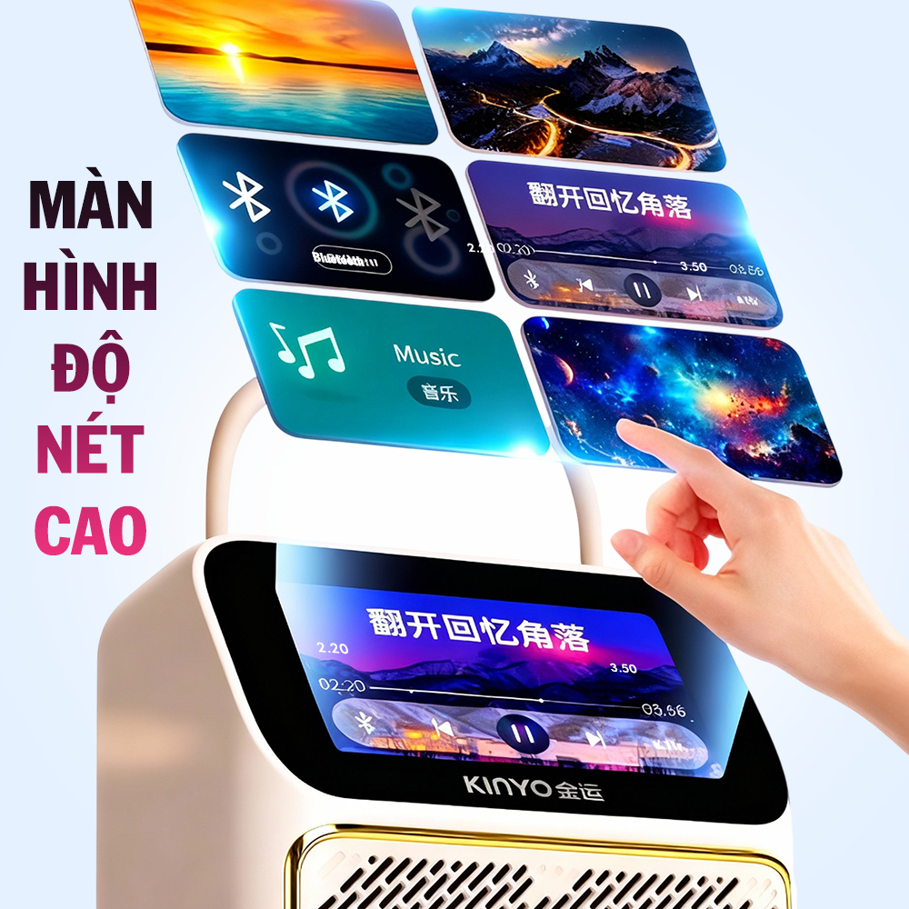 Loa bluetooth Kinyo K800 màn hình LED, âm cao treble trong suốt ,tích hợp màn hình - Hàng chính hãng