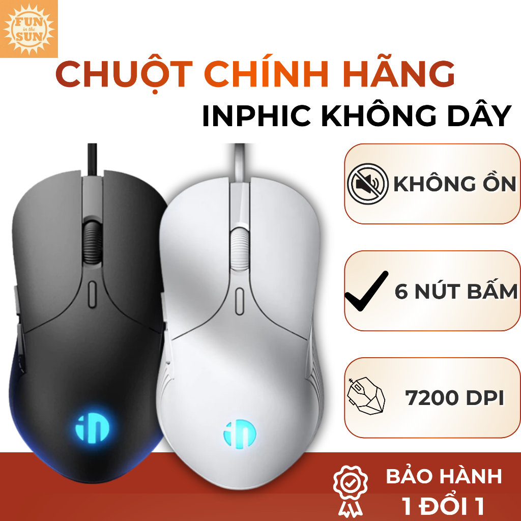 Chuột Gaming Có Dây INPHIC B1 – Có app, Click Êm, 6 Nút Lập Trình, LED ...