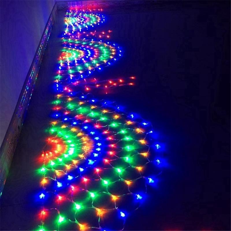 Dây đèn LED rèm lưới đuôi công 3M 420 bóng LED sáng và chớp nháy nhiều ...