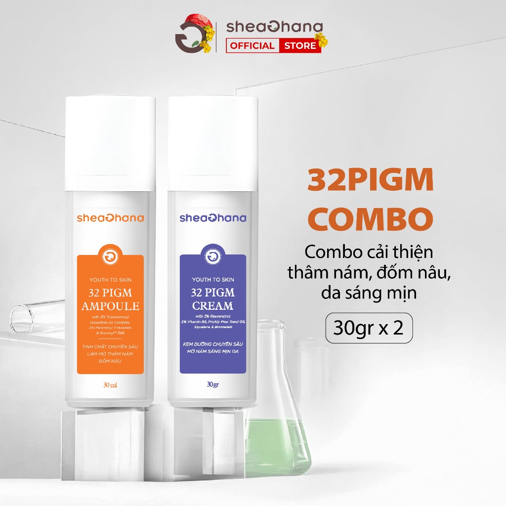 COMBO Bộ Đôi Mờ Thâm Nám Tinh chất Serum 32 PIGM Ampoule và Kem dưỡng ...
