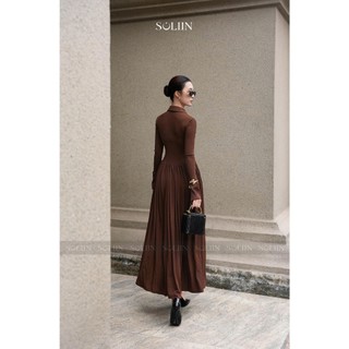 Váy Liền Dáng Dài Đỏ Sang Trọng SOLIIN Váy Đi Tiệc Phong Cách Thanh Lịch STELLA MAXI DRESS