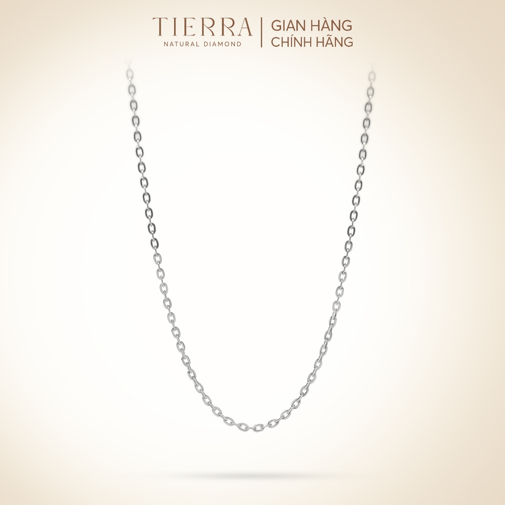 Dây Chuyền Tierra Vàng Trắng 10K DCA1112, Mắt Xích Tròn, Đơn Giản Phù Hợp Với Mọi Mặt Dây