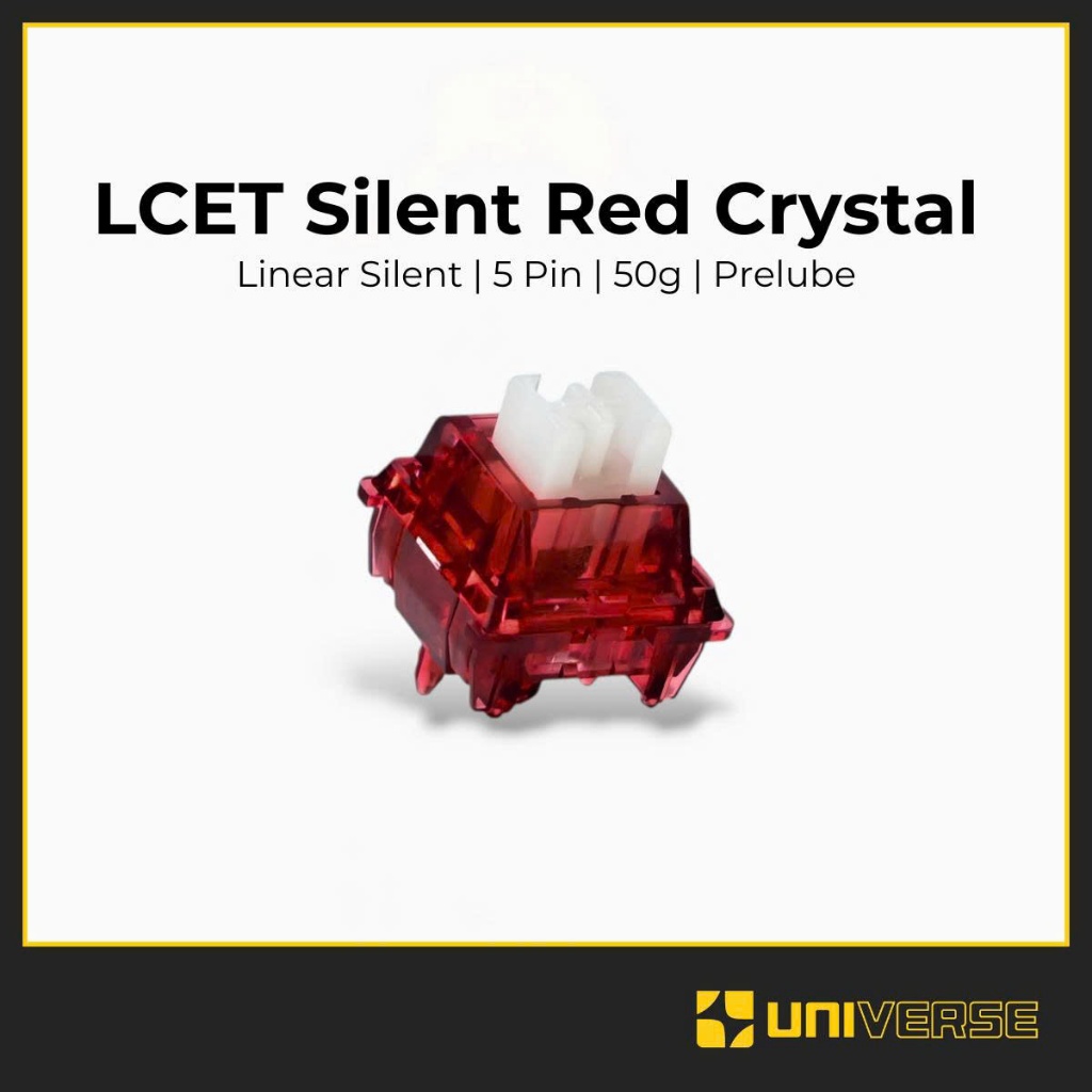 10 Switch LCET Silent Red Crystal Switch Linear Silent Im Lặng 5 Pin ...