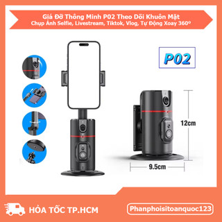 Gimbal Thông Minh P02 Có Remote Quay 360 Chống Rung, Tự Bám Mặt – Pin 1200mAh Cho Điện Thoại