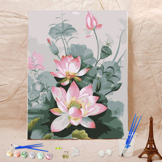 ( TẶNG SET 10 KHẨU TRANG) Tranh Số Hoá Nhà Hoa Nở Hoạt Hình Tranh Tô Màu 20x20cm dễ thương đầy đủ cọ, màu, căng khung sẵ