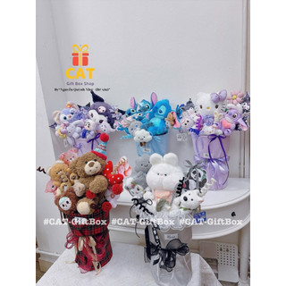 Hoa gấu bông xinh yêu, gấu bông đáng yêu , quà tặng bạn gái, gấu bông stitch, kuromi,..., bó hoa gấu bông