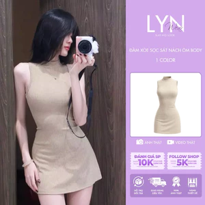 | LYN WEAR | (LOẠI 1) Đầm Xòe Len Sọc Loại 1 Sát Nách Ôm Body | Khóa Kéo Sau, Mỏng Nhẹ, Tôn Dáng