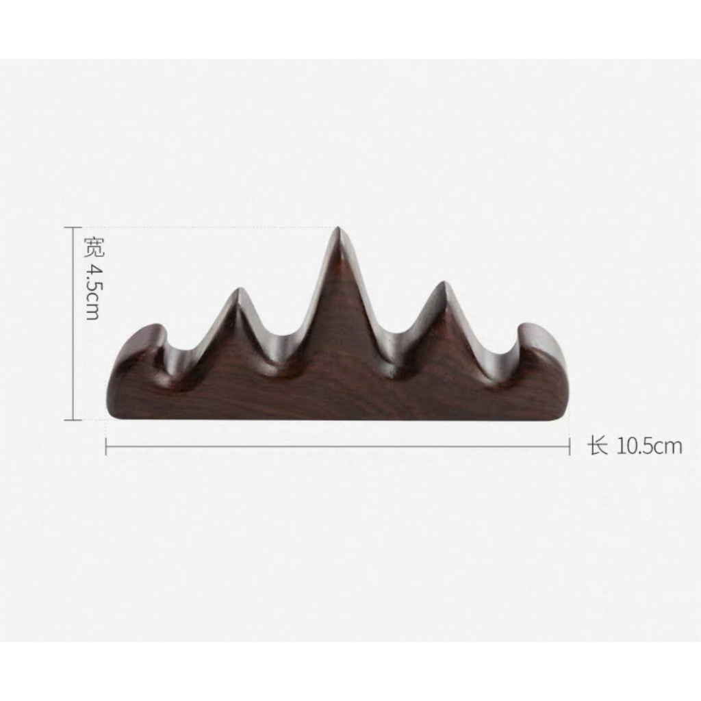 Gác bút gỗ, kê bút hình núi Ngũ Hành dài 10cm