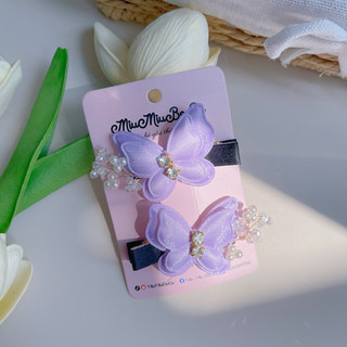 Set 2 kẹp bướm đính cành trai dễ thương cho bé