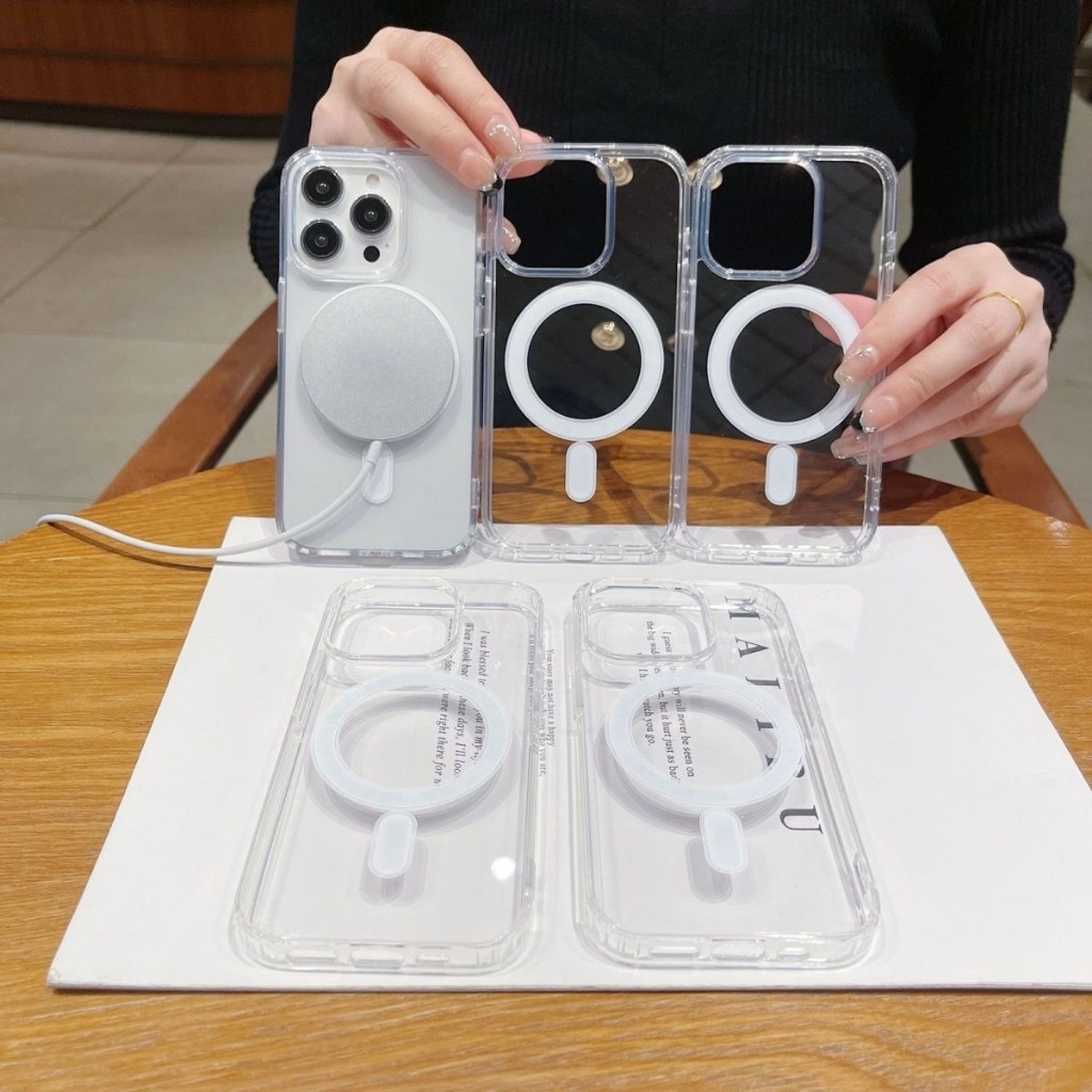 Đơn giản, thời trang cao độ hấp thụ từ áp dụng cho iphone 17/16promax vỏ điện thoại lỗ lớn iPhone15 trở lại phần cứng và