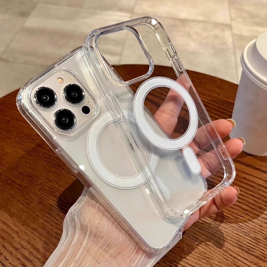 Đơn giản, thời trang cao độ hấp thụ từ áp dụng cho iphone 17/16promax vỏ điện thoại lỗ lớn iPhone15 trở lại phần cứng và