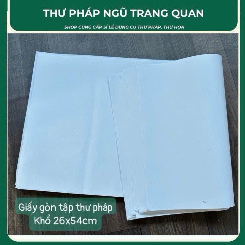Giấy Gòn, giấy tập luyện thư pháp cho người mới kích thước 26x54cm