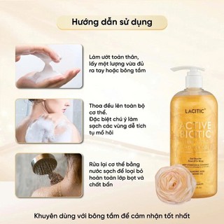 Sữa Tắm Hương Nước Hoa Pháp Lacitic 1000ml, Sữa Tắm Từ Dầu Hạnh Nhân Làm Sạch Sâu và Cấp Ẩm