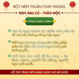 Bột Nêm Thuần Chay Cao Cấp Massel – Hạt Nêm Không Bột Ngọt, An Toàn Cho Sức Khỏe – Gói 50g