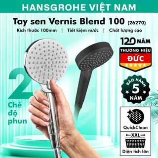 Vòi Hoa Sen Hansgrohe Vernis Blend 100 Vario 26270 Với 2 Chế Độ Phun Mưa chính hãng Đức