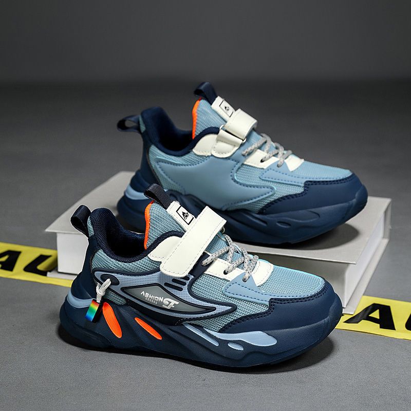 [M146] Giày Thể Thao Bé Trai Thể Thao Phối Lưới Cao Cấp Mới, Giày Sneaker Trẻ Em Quai Dán Phong Cách Sporty Năng Động